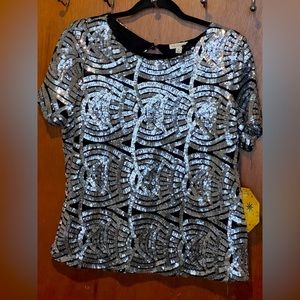 Black and Silver Sequin top